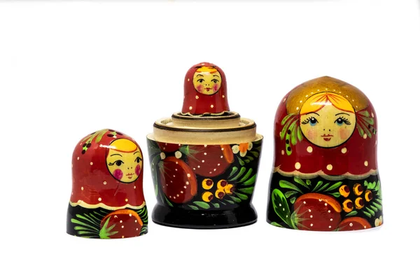 Matryoshka Family Russian Doll White Background Matrioska Art — Stock Photo, Image