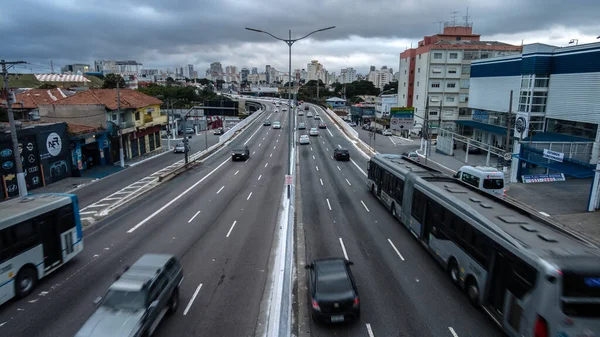 Sao Paulo Brasil Mayo 2021 Tráfico Vehículos Avenida Washington Luiz —  Fotos de Stock