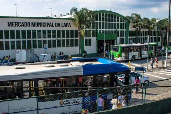 Sao Paulo Brasil Febrero 2017 Fachada Del Mercado Municipal Lapa —  Fotos de Stock