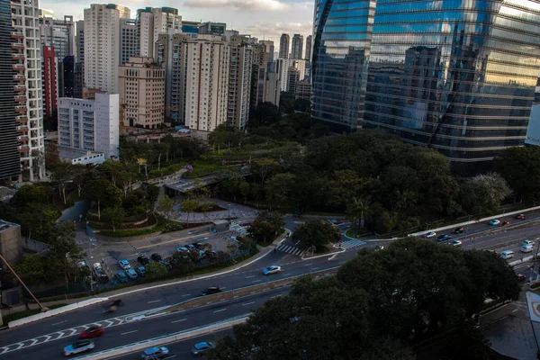 Sao Paulo Brazil Червня 2021 Вигляд Повітря Комерційних Офісів Проспекті — стокове фото