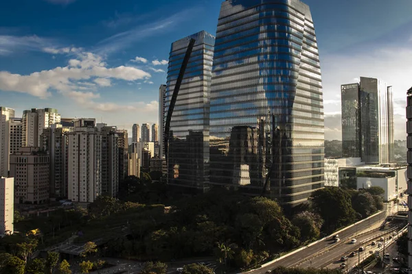 Sao Paulo Brasil Junio 2021 Vista Aérea Edificios Oficinas Comerciales —  Fotos de Stock