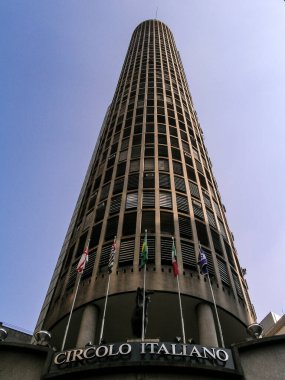 Sao Paulo, Brezilya, 22 Eylül 2004. Sao Paulo şehir merkezindeki Italia binasının cephesi. 168 m ile Brezilya'nın en yüksek 3..