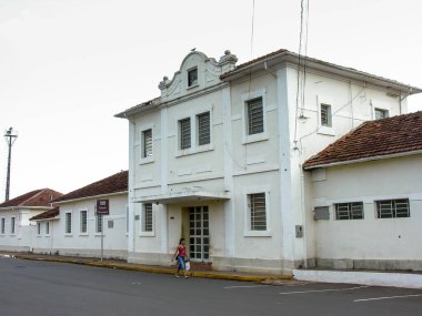 Campo Grande, Mato Grosso do Sul, 23 Eylül 2006. Campo Grande 'deki tren istasyonuna cephe ve giriş, MS