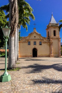 Sao Sebastio, So Paulo, Brezilya, 16 / 05 / 2015. fachada da igreja matriz de So Sebastio, Construda no sculo XVII de pedra e cal, na poca dos jesutas, na cidade so Sebastio. Litoral norte de Sao Paulo Sao Sebastiao, Sao Paulo, Br