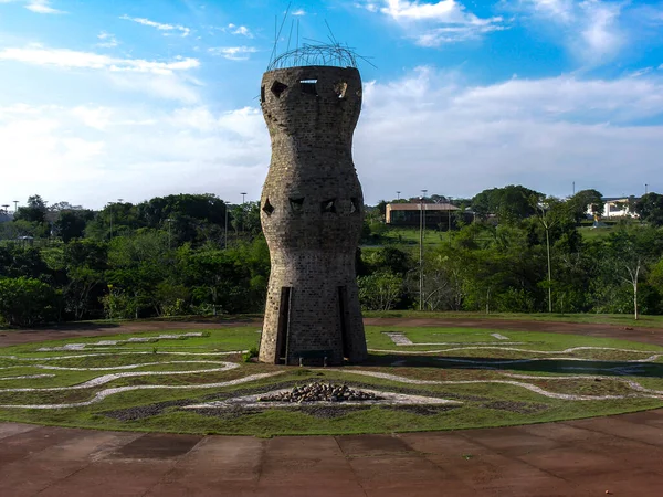 Mato Grosso Sul Brasile Settembre 2009 Retroilluminazione Del Monumento Alle — Foto Stock