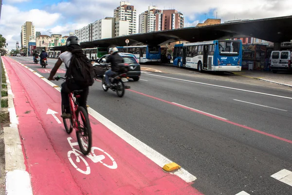 Sao Paulo Brasil Septiembre 2014 Carriles Bici Centro Sao Paulo —  Fotos de Stock