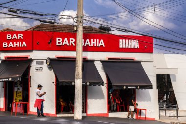Marilia, SP, Brezilya, 21 Eylül 2025. Marilia şehrindeki tipik bir yerel bar olan 