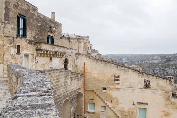 UNESCO Matera vista panorâmica do dia, Basilicata, Itália. Sassi di Ma — Fotografia de Stock