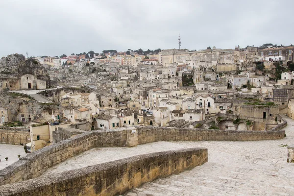 UNESCO Matera panorama vista del día, Basilicata, Italia. Sassi di Matera — Foto de Stock