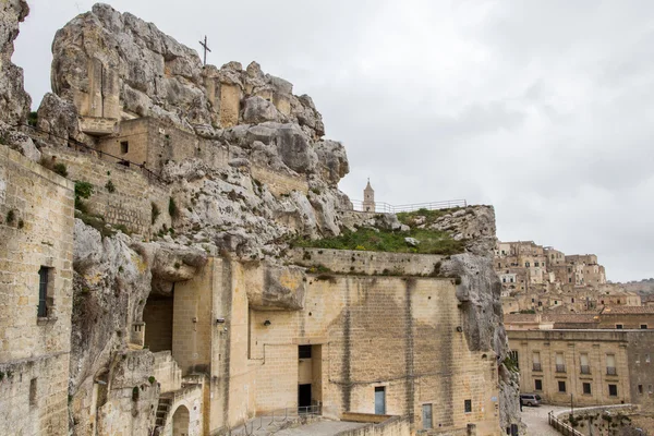 Ματέρα: UNESCO προβολή πανοραμική ημέρας, Μπαζιλικάτα, Ιταλία. Σπηλιές της Ματέρα — Φωτογραφία Αρχείου