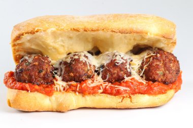 Lezzetli köfte sandviç bir ciabatta içinde 
