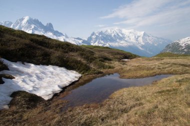 massif in mont blanc in posettes in chamonix in haute savoie in france