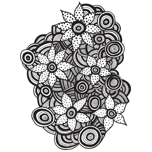 Doodles patrón de flores abstracto — Vector de stock