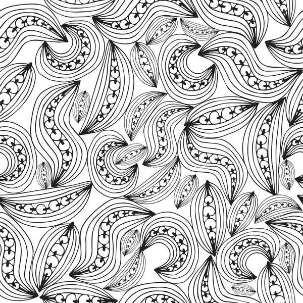 Ligne noire abstraite motif sans couture — Image vectorielle