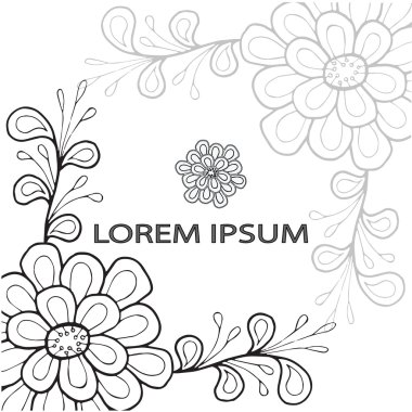 Beyaz arka plan üzerinde çiçek deseni