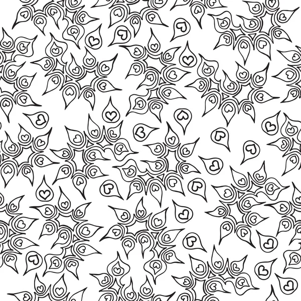 Illustration abstraite de ligne noire isolée sans couture — Image vectorielle