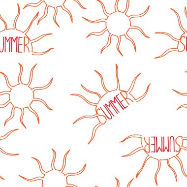 Turuncu çizgi güneş ve yazıt yaz ile sorunsuz