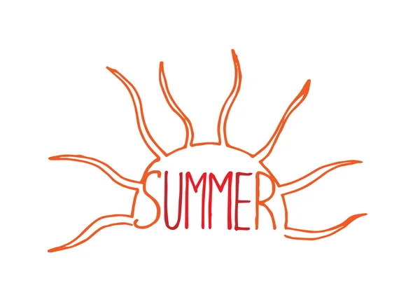 Letras isoladas Verão com sol — Vetor de Stock
