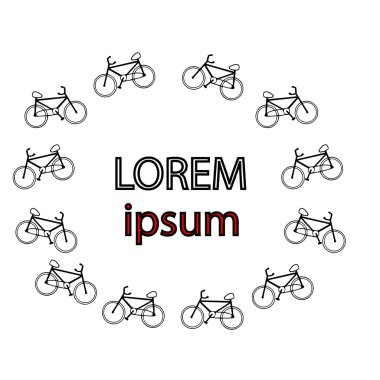 Bisiklet çerçeve metin için yer ile