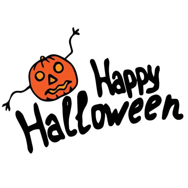 Feliz halloween con letras de calabaza — Vector de stock