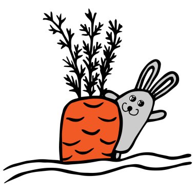 sevimli tavşan büyük bir carrot holding 