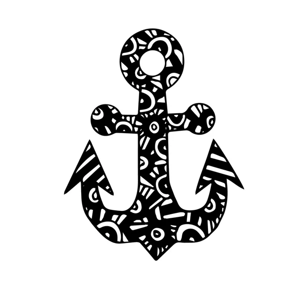 Anchor in black line style — Stock Vector