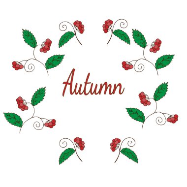 Daire doğa çerçeve yazıt sonbahar ve kırmızı dut