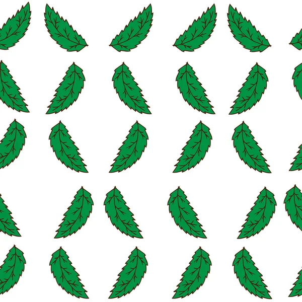 Inconsútil con hojas verdes aisladas — Vector de stock