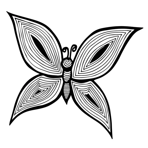 Абстрактная чёрная бабочка — стоковый вектор