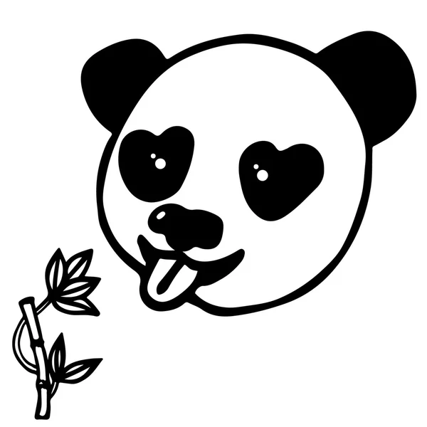 Tête de panda doux dessinée à la main — Image vectorielle