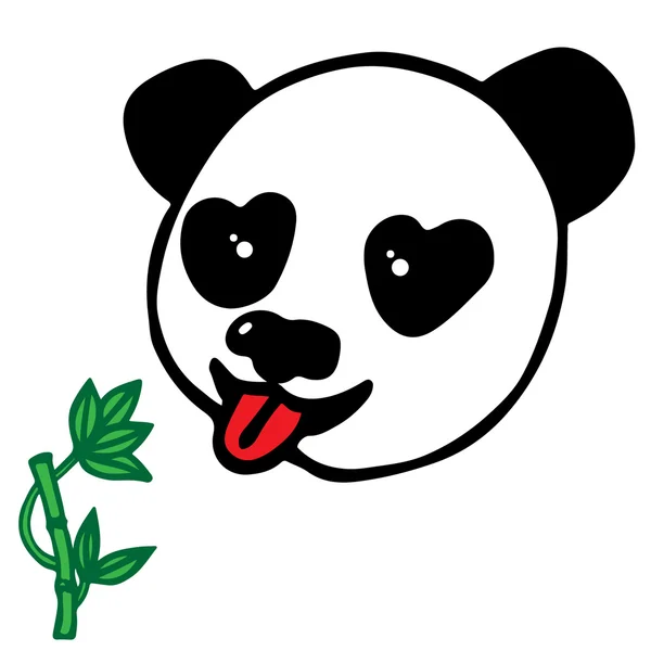 Testa disegnata a mano di Panda carino — Vettoriale Stock