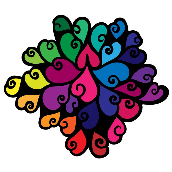 Élément multicolore abstrait avec coeur — Image vectorielle