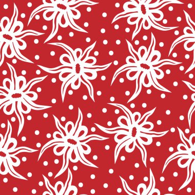 Beyaz çizgi soyut çiçek ve daire ile sorunsuz