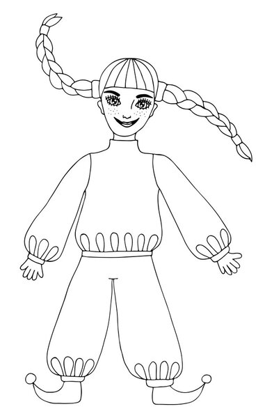 Забавная девушка с длинными волосами
