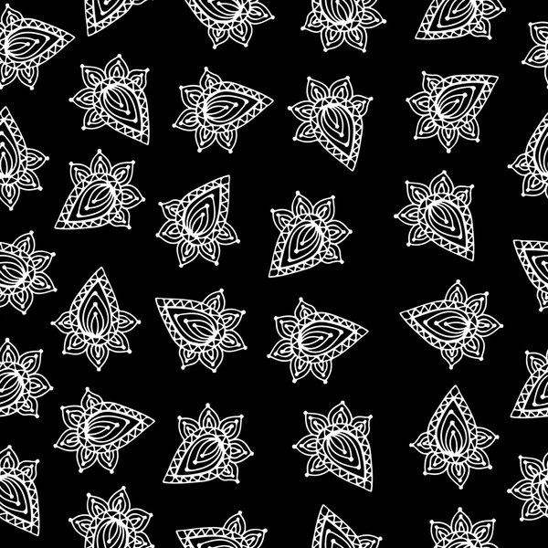 Ligne blanche motif sans couture sur le fond noir — Image vectorielle