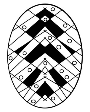 Paskalya Yumurtası renklendirme sayfası beyaz arkaplanda izole edilmiş. Baskı ya da tasarım için Paskalya yumurtası.