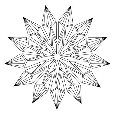 Geleneksel oryantal desenli yuvarlak süs. Yuvarlak motif Mandala. Kart tasarımı için izole dekoratif unsur, tişört izi, seramik fayans