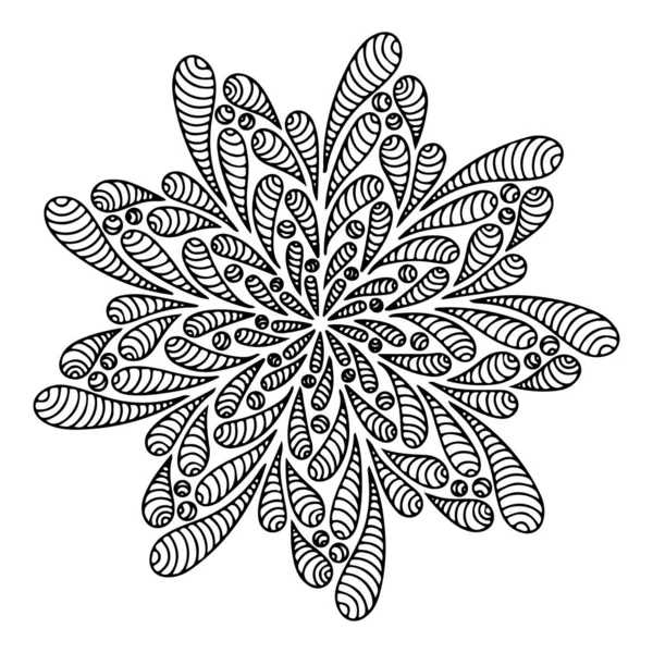 传统东方图案的圆形饰物 曼达拉的圆形主题 用于卡片设计 T恤衫印花 瓷砖的孤立装饰元件 — 图库矢量图片