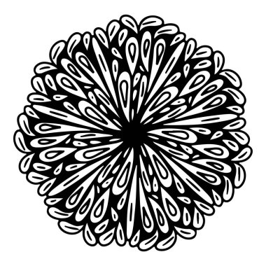 Geleneksel oryantal desenli yuvarlak süs. Yuvarlak motif Mandala. Kart tasarımı için izole dekoratif unsur, tişört izi, seramik fayans