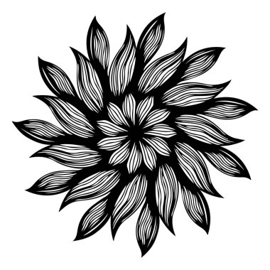 Geleneksel oryantal desenli yuvarlak süs. Yuvarlak motif Mandala. Kart tasarımı için izole dekoratif unsur, tişört izi, seramik fayans