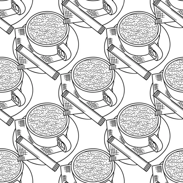 Tasse Café Motif Sans Couture Illustration Vectorielle Coupe Café Motif — Image vectorielle