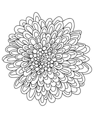 Beyaz arka planda izole çizgi çiçeği. Boyama kitabı ya da sayfa için güzel bir çiçek. Vektör çiçek..