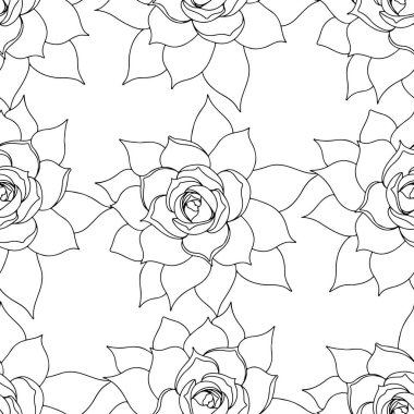 Beyaz arka planda çiçek olan kusursuz bir desen. Çiçeksiz arka plan. Vektör çiçeği pürüzsüz.