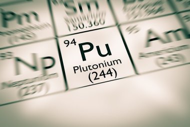 Radyoaktif plütonyum kimyasal element üzerinde odaklanmak