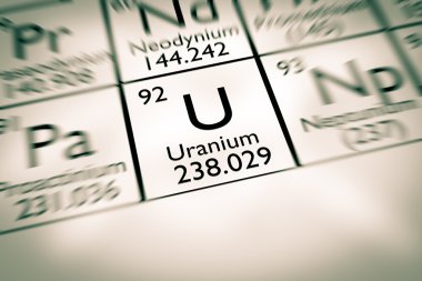 Radyoaktif uranyum kimyasal element üzerinde odaklanmak