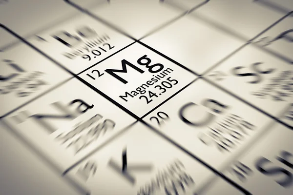 Фокус на магнієвому хімічному елементі — стокове фото