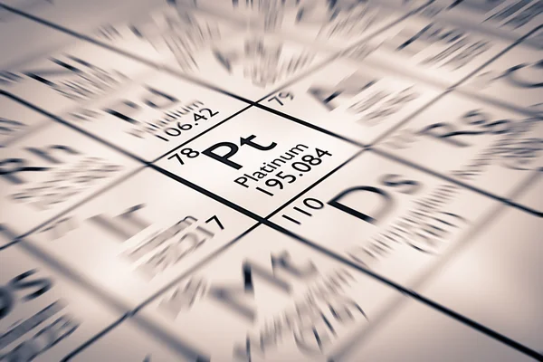 Değerli metal Platin kimyasal element üzerinde odaklanmak