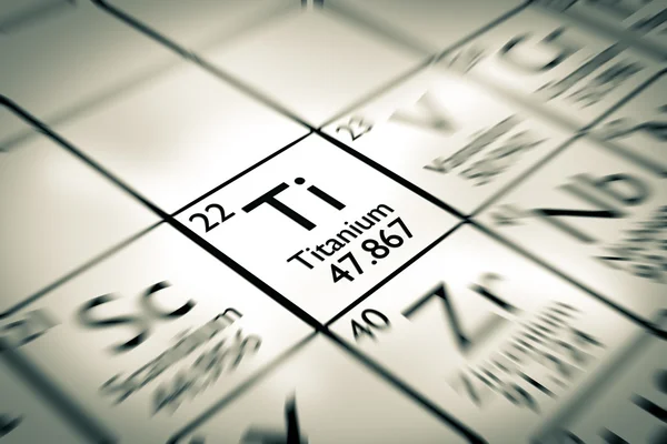 Titanyum kimyasal Element üzerinde odaklanmak. — Stok fotoğraf