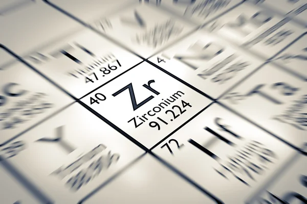 Focus on Zirconium chemical element — Stock Photo, Image