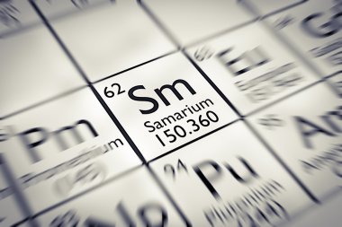 Nadir toprak Samaryum kimyasal Element üzerinde odaklanmak